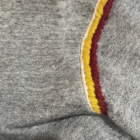 Madewell Embroidered Stripe Trim Cropped Sweat Shirt Grey SZ S - Picture 7 of 10